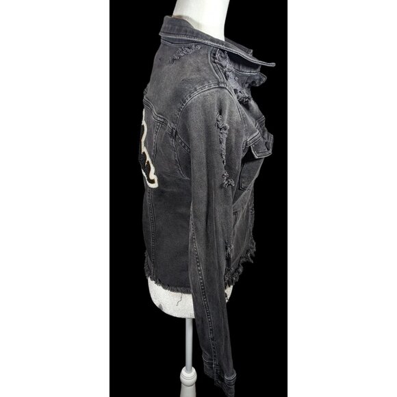 Raiine Black Distressed Denim Malibu Jacket - Picture 4 of 9